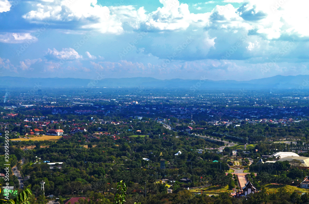 Chiang Mai, Thailand - View of City from Wat Phrathat Doi Kham