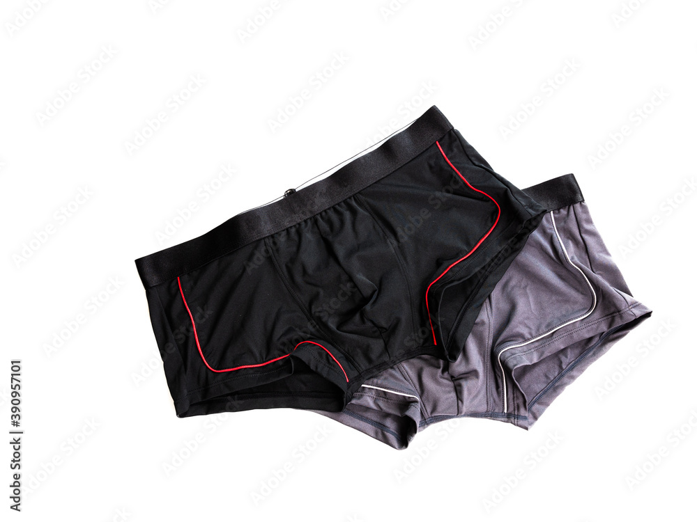Men's trunks underwear color black on isolated background Men's trunks underwear color black on isolated background