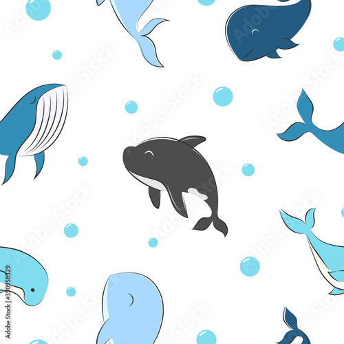 Seamless Pattern with underwater concept