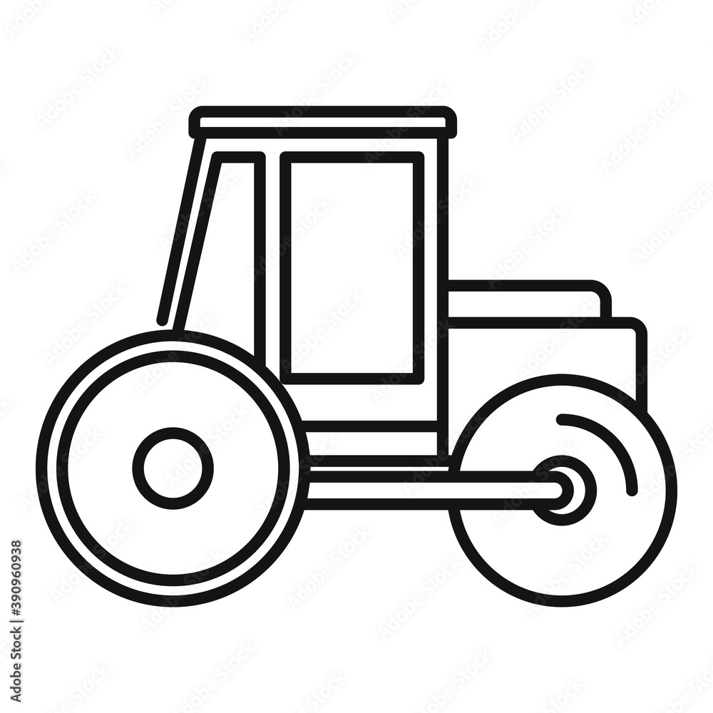 Paving road roller icon. Outline paving road roller vector icon for web design isolated on white background Paving road roller icon. Outline paving road roller vector icon for web design isolated on white background
