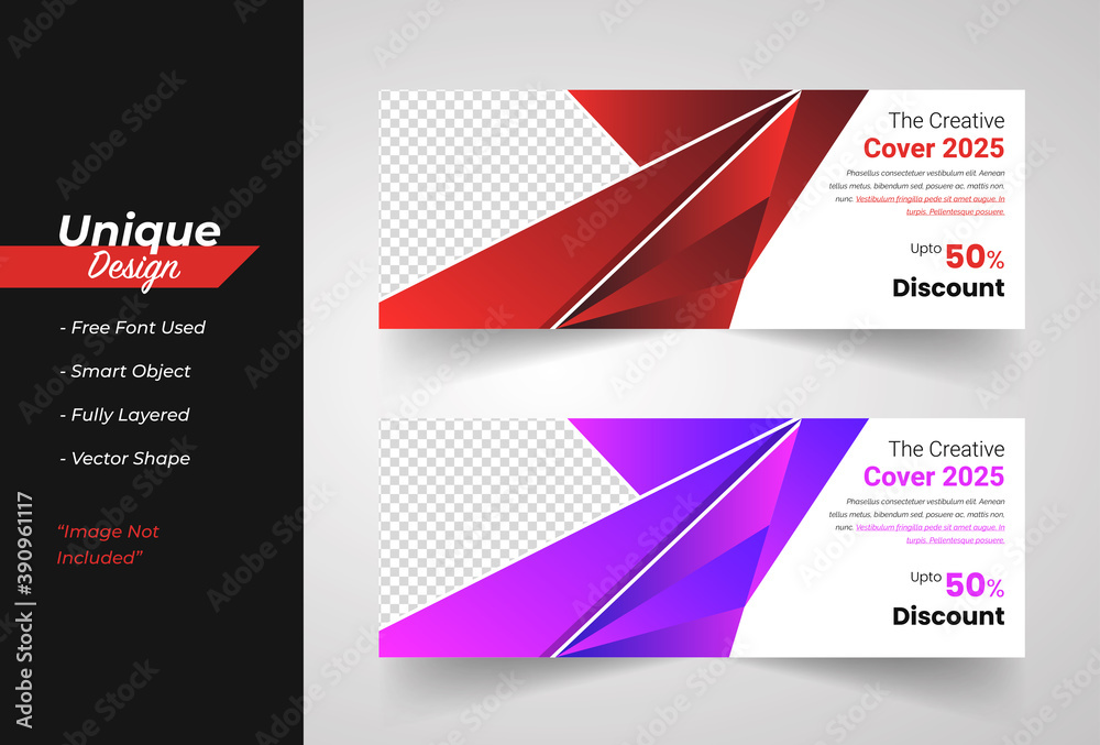 Corporate Web banner Design template. 2 Color variation.