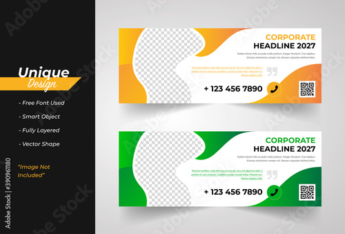 Corporate Web banner Design template. 2 Color variation 