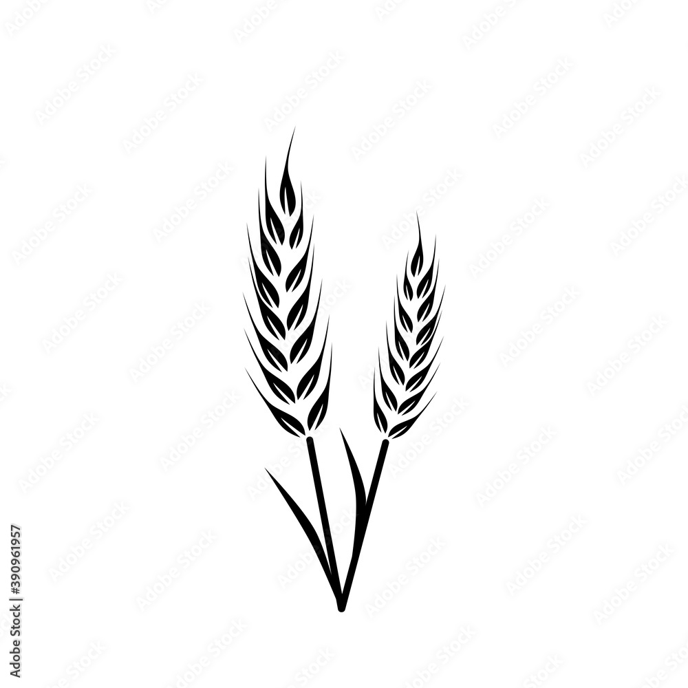 Wheat icon isolated on white background Wheat icon isolated on white background