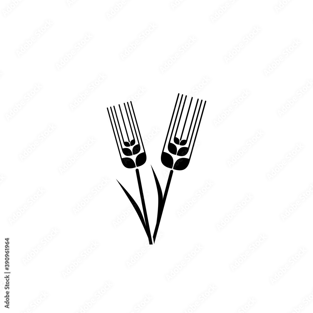 Wheat icon isolated on white background