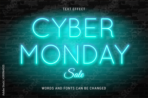 cyber monday sale text effect fully editable vector image