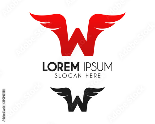 Wing letter BWlogo design. Modern logo suitable for creative vector element or template