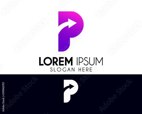 Arrow letter P logo design. Modern logo suitable for creative vector element or template