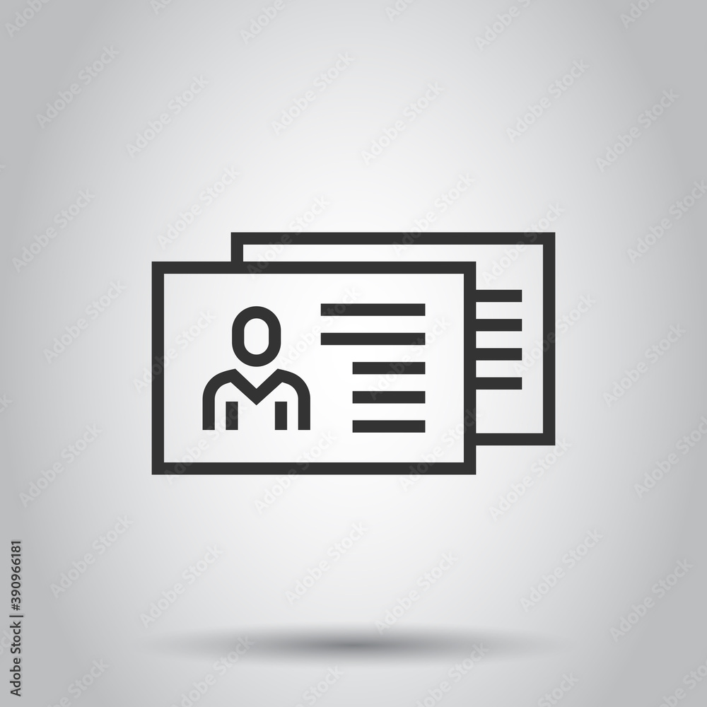 Resume icon in flat style. Contract document vector illustration on white isolated background. Paper notepad business concept. Resume icon in flat style. Contract document vector illustration on white isolated background. Paper notepad business concept.