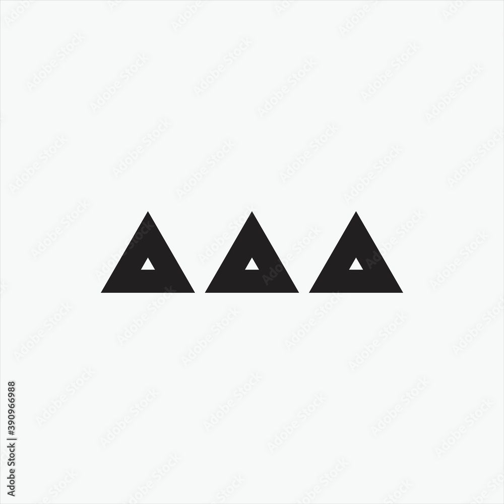 Triple triangle logo design vector Triple triangle logo design vector