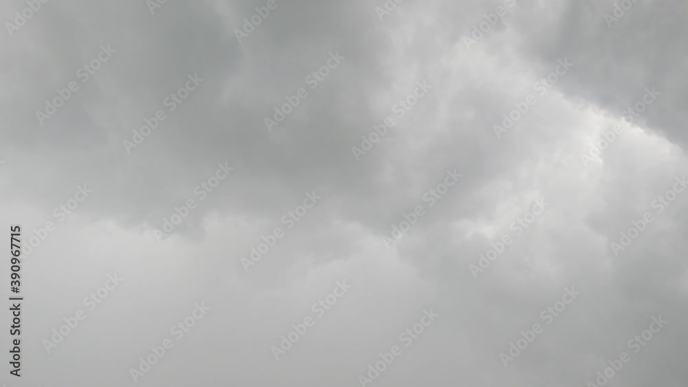 Heavy stormy & bad weather or hurricane in rainy season concept of clouds & puffy fluffy cumulus cloudscape in tropical summer sunlight with Rain Waterdrops falling on camera, 4k uhd b-roll TimeLapse