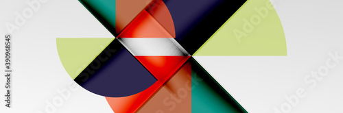 Bright color circles, abstract round shapes and triangles composition with shadow effects. Vector modern geometric design template Free Download Bright color circles, abstract round shapes and triangles composition with shadow effects. Vector modern geometric design template - GFXLoad