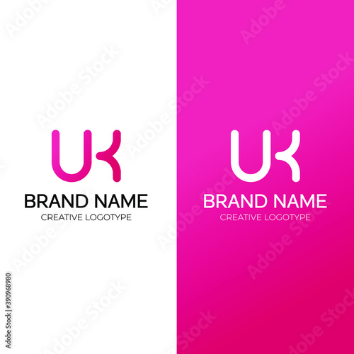 uk letter logo design creative and minimal logotype modern icon vector template