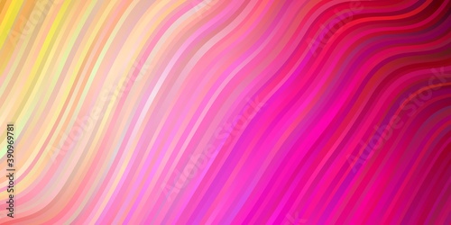 Wallpaper Mural Light Pink, Yellow vector template with curved lines. Torontodigital.ca