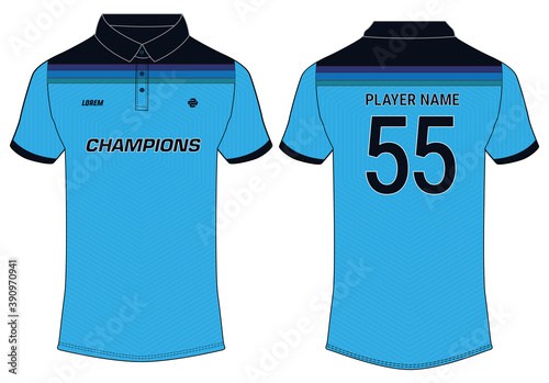 Sports t shirt Jersey design concept  for cricket Illustrator Vector template.