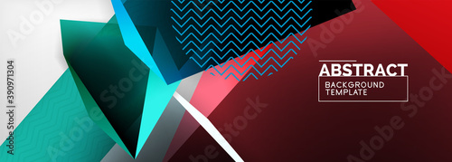 Low poly 3d geometric shapes, minimal abstract background. Vector illustrations for covers, banners, flyers and posters and other