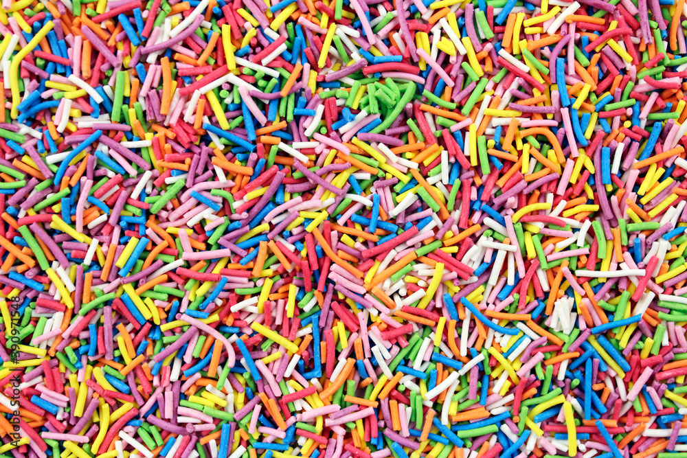 Multicolored background of sprinkles for baking decoration