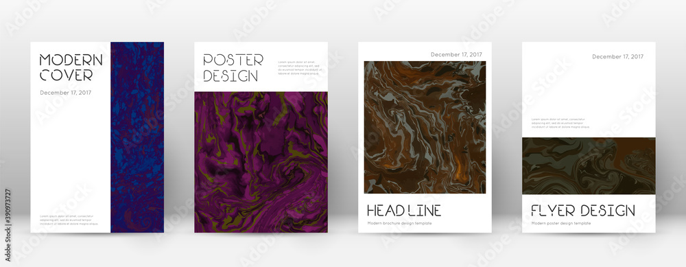 Abstract cover. Sightly design template. Suminagas