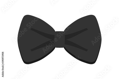 Vector cartoon style black bow tie icon, illustration.
