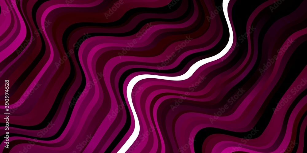 Fototapeta premium Dark Pink vector background with bent lines.