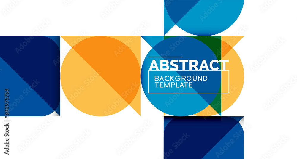 Simple circles and triangles abstract background. Vector illustration for covers, banners, flyers and posters and other designs