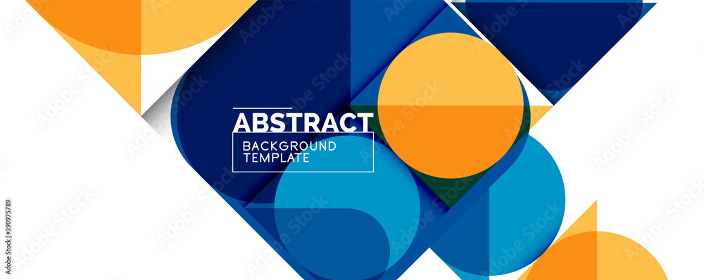 Simple circles and triangles abstract background. Vector illustration for covers, banners, flyers and posters and other designs