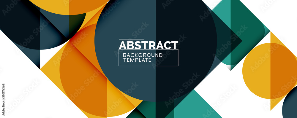 Simple circles and triangles abstract background. Vector illustration for covers, banners, flyers and posters and other designs