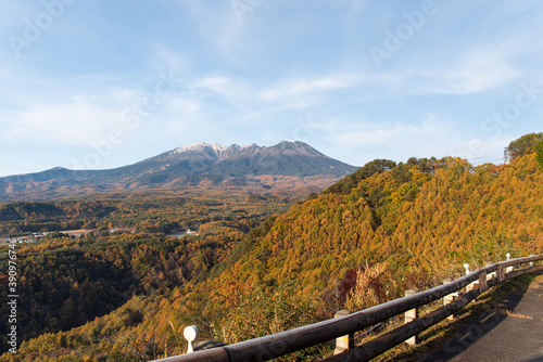絶景スポット 秋の九蔵峠から見た御嶽山 
