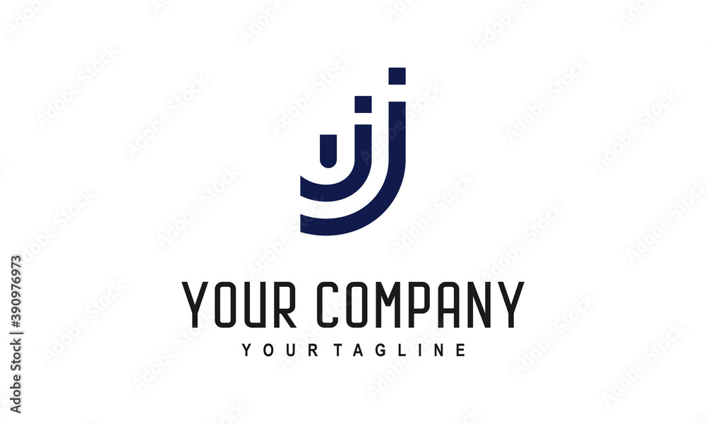 UJ or UJJ iinitial logo for business