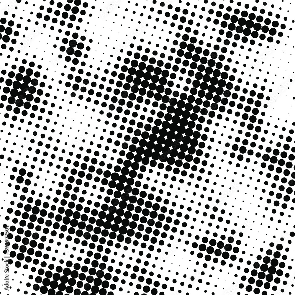 Abstract halftone black and white vector background. Grunge effect dotted pattern. Vector graphic designs. Texture illustration in EPS 10.