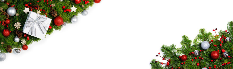 Christmas corner frame isolated