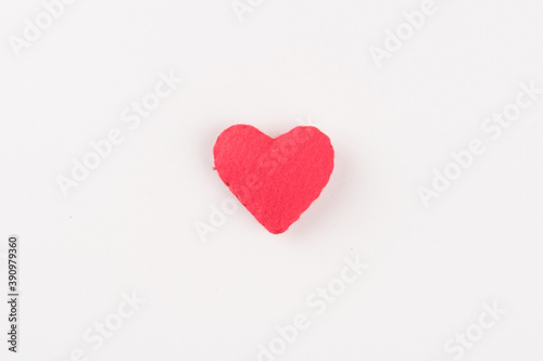 Beautiful red hearts on white paper background
