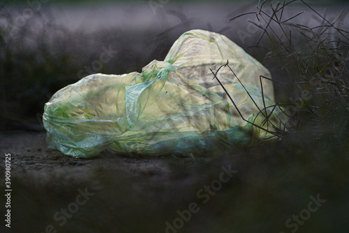 plastic bag on the ground 