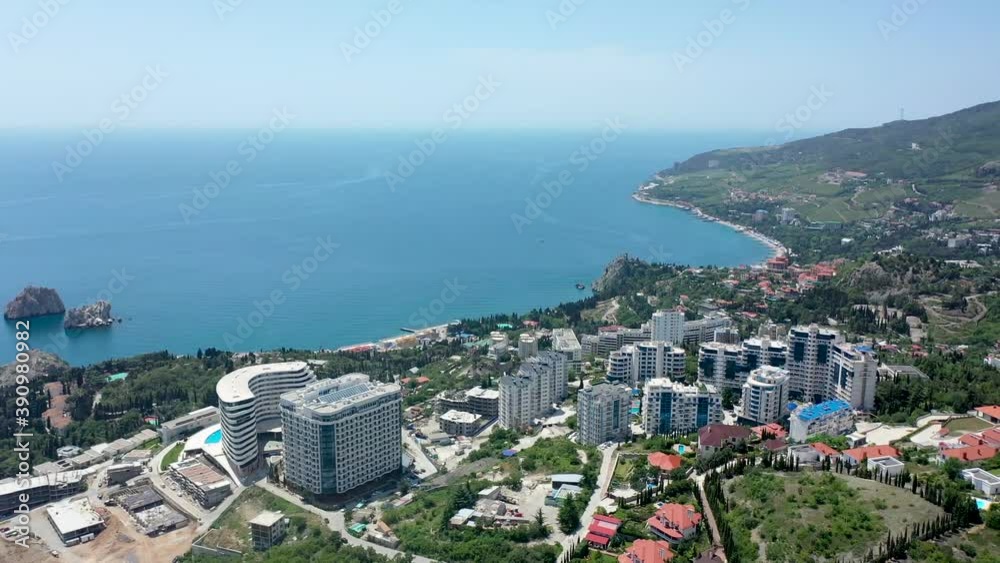 the resort village of Gurzuf located on the black sea coast of Crimea the resort village of Gurzuf located on the black sea coast of Crimea