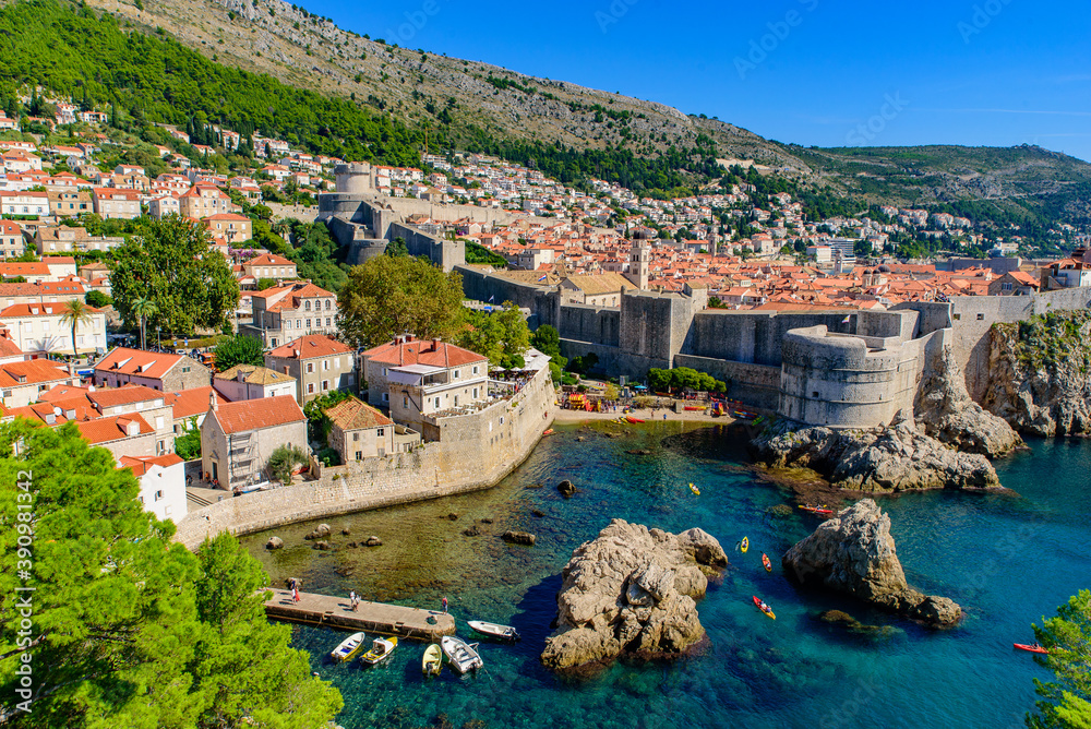 Dubrovnik West Harbour next to Fort Lovrijenac in Croatia