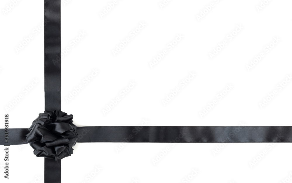 Black ribbon frame isolated on white Stock Photo | Adobe Stock