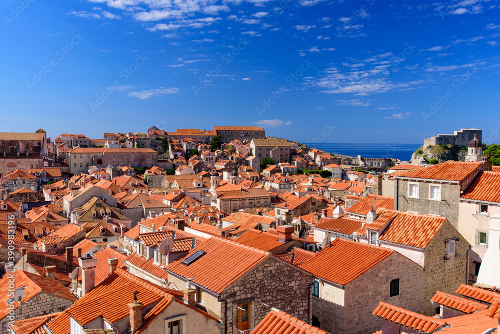 Overview of the old town of Dubrovnik, Croatia