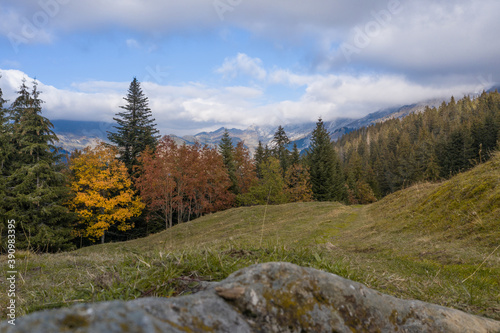 Fototapeta Naklejka Na Ścianę i Meble -  Panorama des Confins, commune de La Clusaz, Alpes françaises