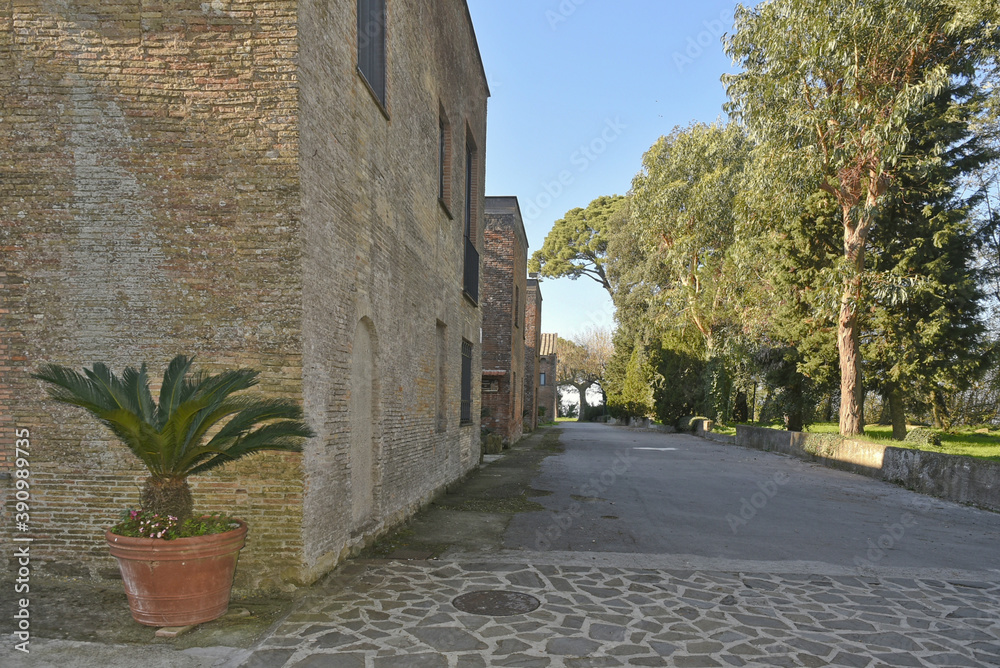 The avenue of the garden of a monastery in Massa Lubrense, a town in the province of Naples.