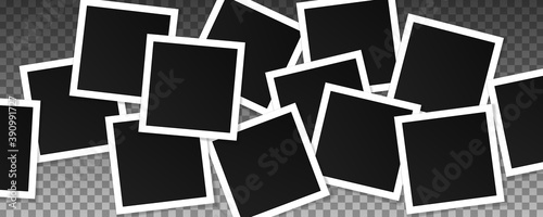 Set of square vector photo frames.
