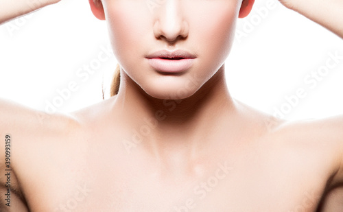 Partial beauty of woman with healthy skin
