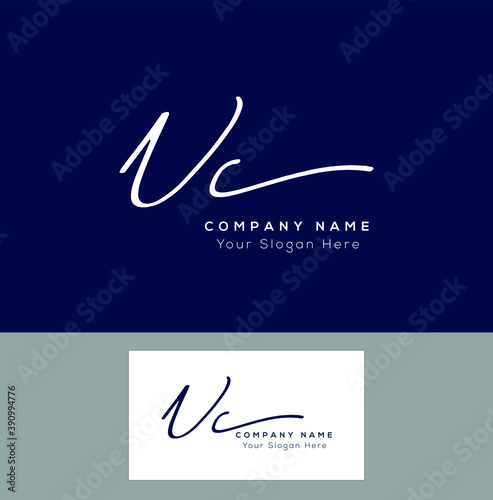 N C NC V C VC Initial letter handwriting and signature logo. Beauty vector initial logo .Fashion, boutique, floral and botanical