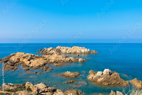 Rocks on the beach, Liamone, Corsica, France