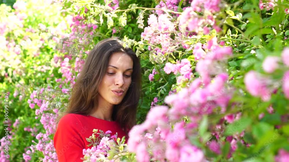 Sexy girl with flowers. Outdoor portrait of a beautiful woman. Sexy girl with flowers. Outdoor portrait of a beautiful woman.