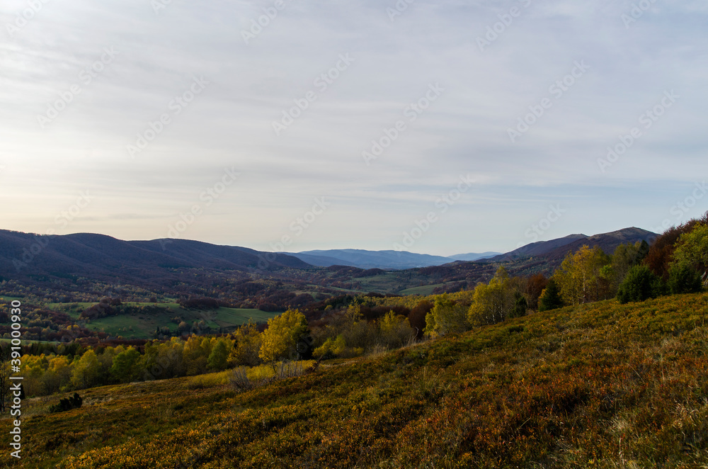 Bieszczady panorama z połoniny Caryńskiej 