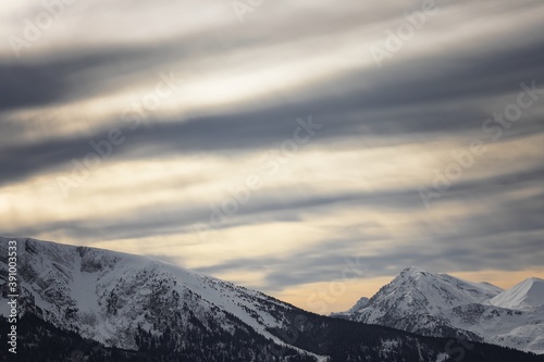 Majestic High mountains with winter snow