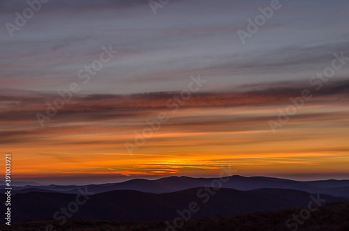 zachód słońca Połonina Caryńska - Bieszczady  © wedrownik52