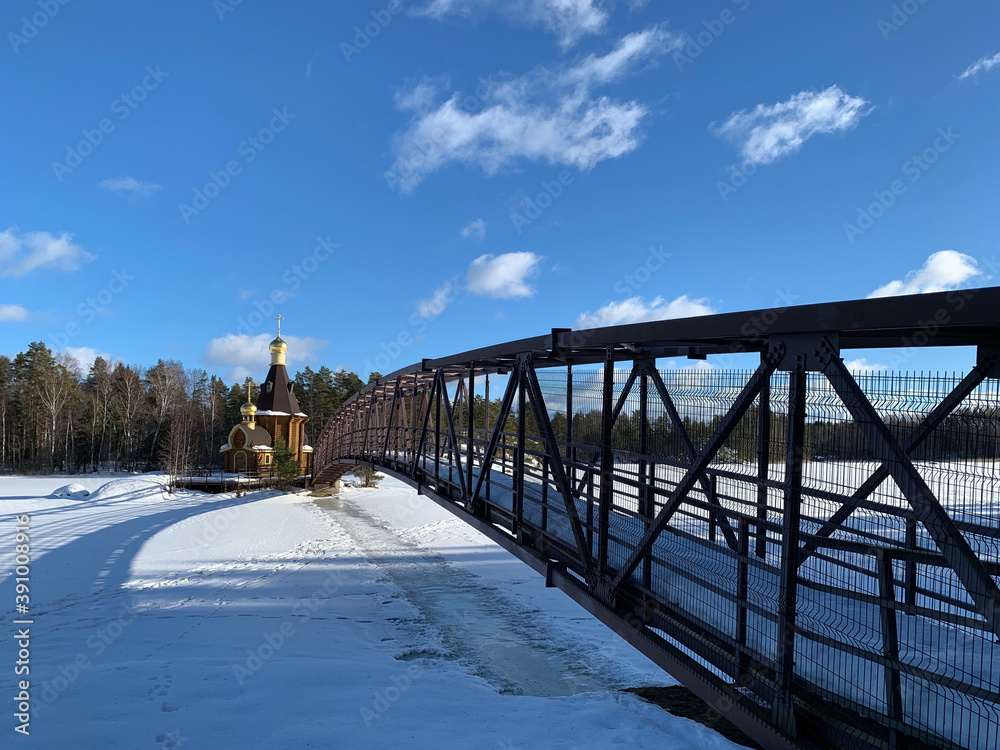 bridge over the river - Russia Church