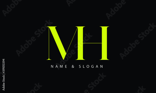 MH, HM, M, H abstract letters logo monogram