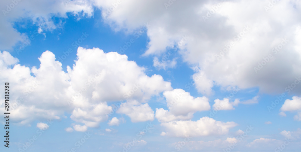 White sodt clouds and blue sky in springtime White sodt clouds and blue sky in springtime
