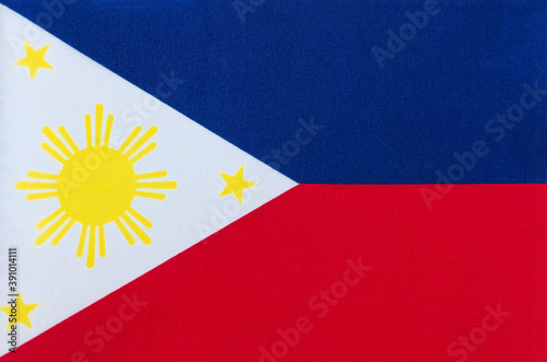 fabric national flag of the Republic of the Philippines close-up